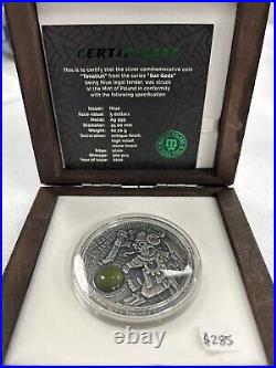 2020 Niue TONATIUH Sun God 2 oz Silver Antique Coin With Original Case Paperwork