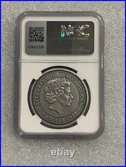 2020 Niue Zodiac LEO Colorized Silver Coin 1 oz. 999 NGC MS70 Antiqued