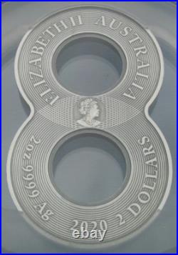 2020-P Australia $2 Dragon & Phoenix Figure 8 Coin 2oz Silver Antiqued PCGS MS70 2020-P Australia $2 Dragon & Phoenix Figure 8 Coin 2oz Silver Antiqued PCGS MS70