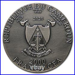 2020 Republic of Cameroon 2 oz Antique Silver Mahakala SKU#218396