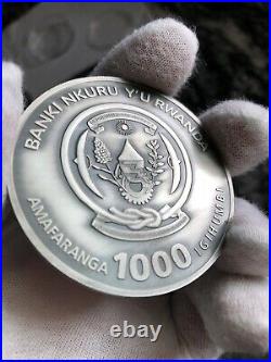 2020 Rwanda Mayflower Antiqued High Relief 3 oz Silver Coin withCOA 500 Minted