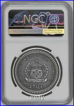 2020 Samoa 2 Tala Serpent Of Milan. 999 Silver Coin Ngc Ms69 Antiqued