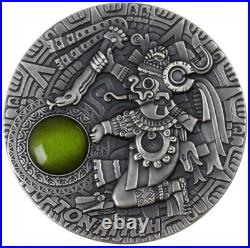 2020 Tonatiuh Sun Gods 2 oz Antique finish Silver Coin 5$ Niue