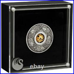 2020 Year Of The Mouse Rotating Charm 1oz Silver Antiqued Coin