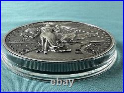 2021 10 oz Silver American Virtues Independence Ultra High Relief ANTIQUED Coin