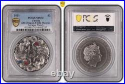 2021 $2 Double Dragon & Phoenix Antique 2 oz. 9999 Silver Coin PCGS MS 70 2021 $2 Double Dragon & Phoenix Antique 2 oz. 9999 Silver Coin PCGS MS 70
