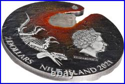 2021 2 Oz Silver $2 Niue Impact Moments METEORITE MUONIONALUSTA Antiqued Coin