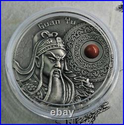2021 2 oz GUAN YU Chinese Tiger General Antiqued. 999 silver coin mintage of 500
