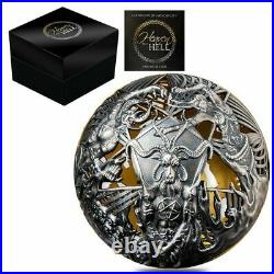 2021 2 oz. Silver Heaven and Hell Spherical Coin Samoa. 999 Fine Box & COA