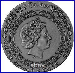 2021 2oz Silver Coin $5 Niue Siren Mermaid RARE