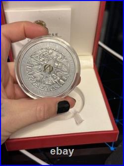 2021 3 Oz Silver Cameroon Apocalypse THE LADY N THE DRAGON Antique Finish Coin