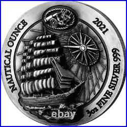 2021 3 oz Antique Rwandan Silver Sedov Nautical Ounce Coin Mintage of 500