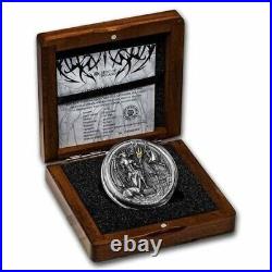 2021 $5 Niue Angels And Demons LUCIFER Antique Finish 2 Oz Silver Coin