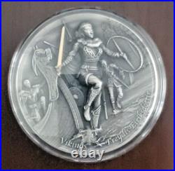 2021 $5 Niue FREYDIS EIRIKSDOTTIR Vikings Antique Finish 2 Oz Silver Coin