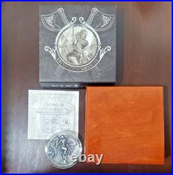 2021 $5 Niue FREYDIS EIRIKSDOTTIR Vikings Antique Finish 2 Oz Silver Coin