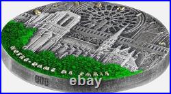 2021 $5 Niue NOTRE DAME DE PARIS 2 oz Silver Coin Antique Finish