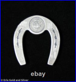 2021 $5 Palau Lucky Horseshoe 1 oz Silver Antique Coin 2021 $5 Palau Lucky Horseshoe 1 oz Silver Antique Coin