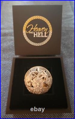 2021 $5 Samoa Heaven & Hell Antiqued 2 oz. 999 Silver Sphere Coin withGold Plating