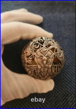 2021 $5 Samoa Heaven & Hell Antiqued 2 oz. 999 Silver Sphere Coin withGold Plating