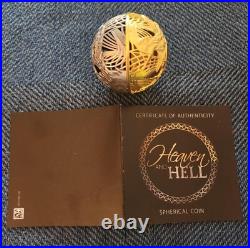 2021 $5 Samoa Heaven & Hell Antiqued 2 oz. 999 Silver Sphere Coin withGold Plating