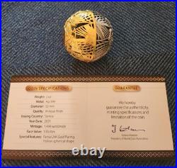 2021 $5 Samoa Heaven & Hell Antiqued 2 oz. 999 Silver Sphere Coin withGold Plating