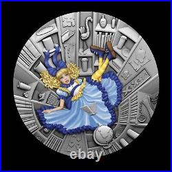 2021 Alice in Wonderland Blue Fairy Tale 1 Oz Silver Antiqued $1 Niue Coin