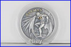 2021 Batman 2 oz Antique finish. 999 Silver Coin 10$ Cook Islands