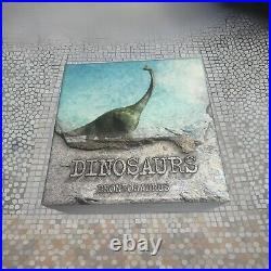 2021 Brontosaurus Dinosaurs Antique Finish 1 Oz Silver Coin 2$ Niue #489 Of 2000