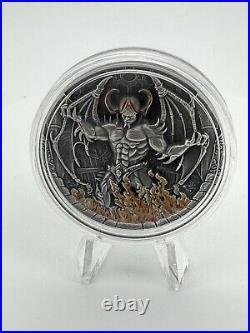 2021 Cameroon 2 oz. 999 Antique Silver Beelzebub Coin