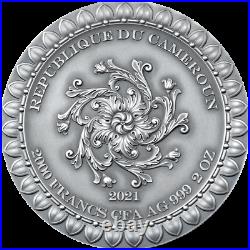 2021 Cameroon Celestial Beauty Fortuna 2 oz Silver Antiqued Coin 500 Made