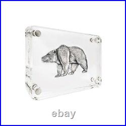 2021 Chad 1 oz Silver Bear Shaped Antiqued High Relief Coin (withBox)