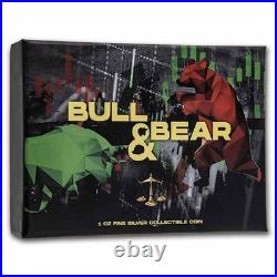 2021 Chad 1 oz Silver Bull Shaped Antiqued High Relief Coin