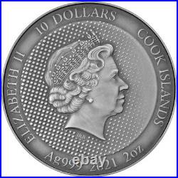 2021 Cook Islands 2 oz Batman DC Comics Gilded Antique Finish Silver Coin