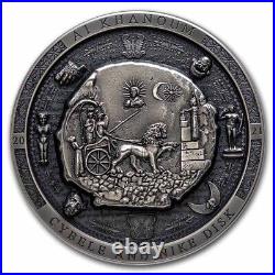 2021 Cook Islands 3 oz Antique Silver Bactrian Cybele Disk