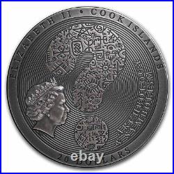 2021 Cook Islands 3 oz Antique Silver Bactrian Cybele Disk