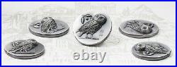2021 Cook Islands $5 Athena's Owl 1 oz. 999 Silver Antiqued Coin 999 Made