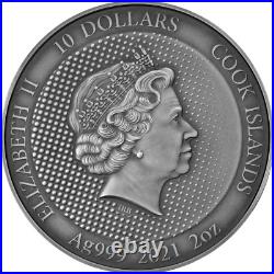 2021 Cook Islands Batman 2oz Silver Antiqued Coin