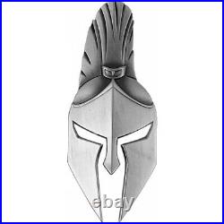 2021 Fiji Ancient Warriors Spartan Warrior Mask Shaped 2 oz. 999 Silver Antiqu