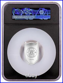 2021 Fiji Black Panther Mask Shaped 2 oz Silver Antiqued $5 Coin NGC MS70