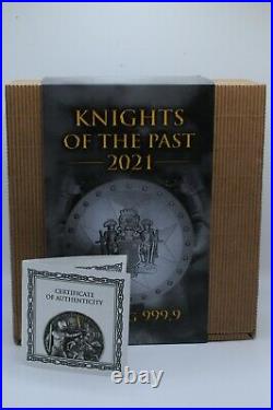 2021 Germania 2 oz Malta Knights of The Past Silver High Relief Antiqued Coin