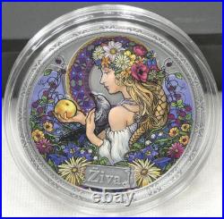2021 Ghana Goddesses of Health ZIVA 50g 999 Silver Antique Finish in OGP