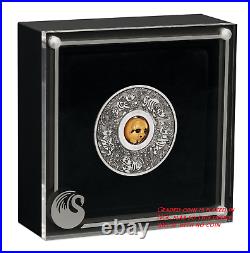 2021 LUNAR Year of the OX 1oz $1 Silver Rotating Charm Antiqued Coin NGC MS 70
