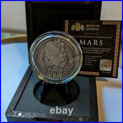 2021 MARS- Roman Gods Series 2 oz. 999 Silver Antique Finish COA #189/500
