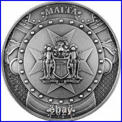2021 Malta 2 oz Silver Antique KNIGHTS OF THE PAST 10 Euro Coin