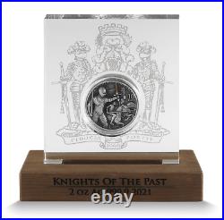 2021 Malta Knights of the Past 2oz. 9999 Antiqued Silver High Relief Coin