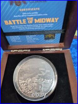 2021 Niue 2 oz Antique Silver Sea Battles The Battle of Midway