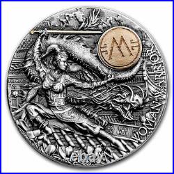 2021 Niue 2 oz Antique Silver Woman Warrior Mulan SKU#244067