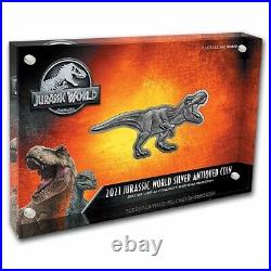 2021 Niue $5 Jurassic World T-Rex 2oz Antiqued Silver