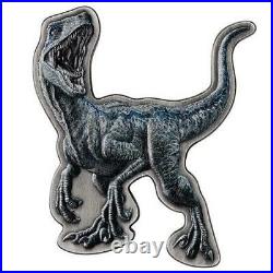 2021 Niue $5 Jurassic World Velociraptor 2 oz. 999 Silver Coin Mintage 600