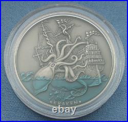 2021 Niue $5 Mythical Creatures Kraken 2oz. 999 Silver Antiqued Lithuanian Mint